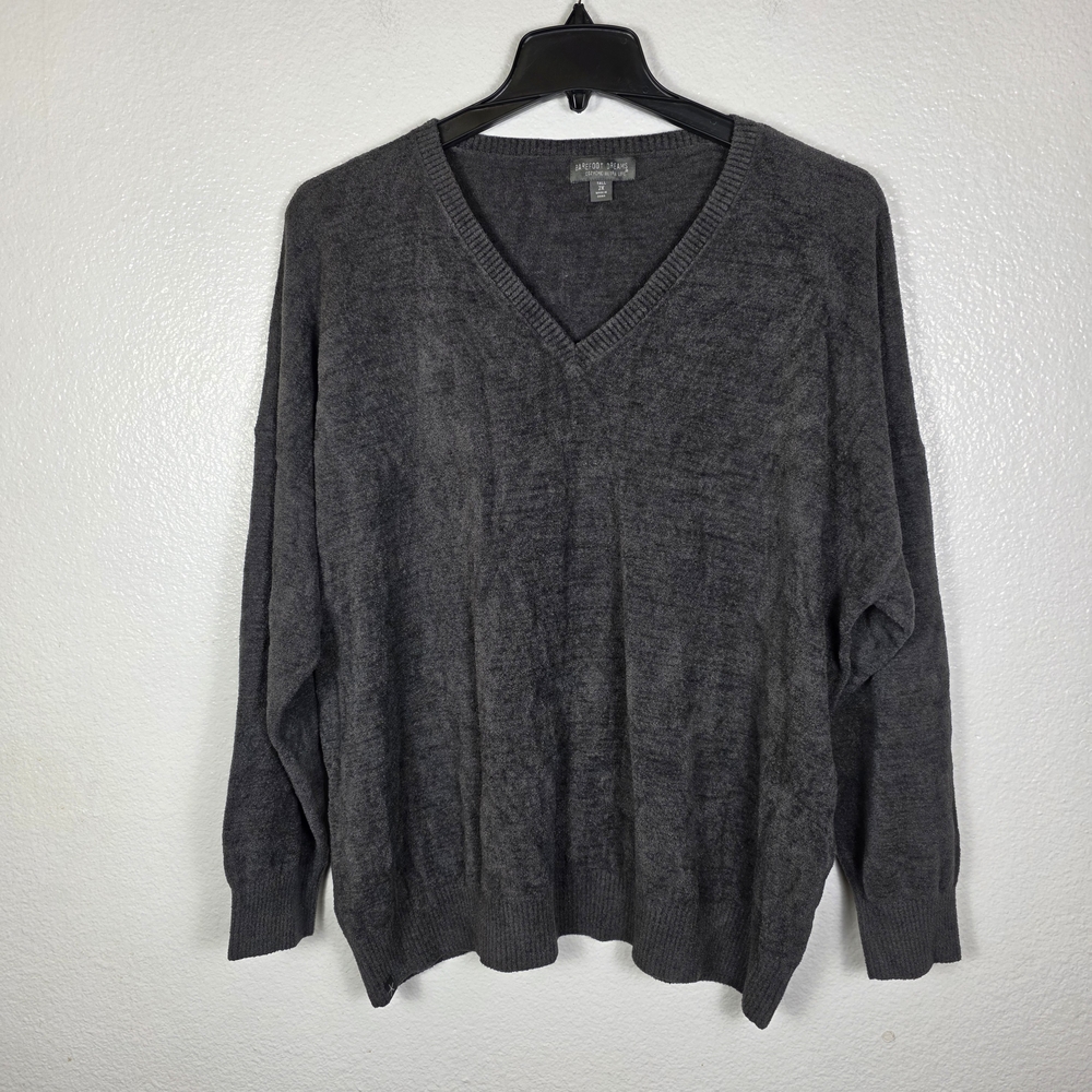 Barefoot Dreams‎ CozyChic Ultra Lite  Pullover Sweater V-Neck Size 2XT TOP ONLY